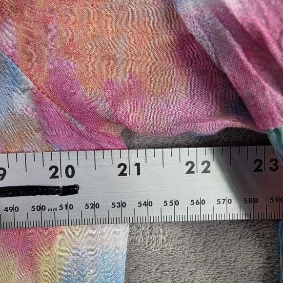 Womens Spense Multicolor Tie-Dye Top Smocked Square Neck & Ruffle Sleeves Size S - Picture 4 of 6